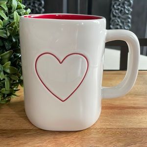 Rae Dunn ❤️ Double Sided Mug Red Inside NWT